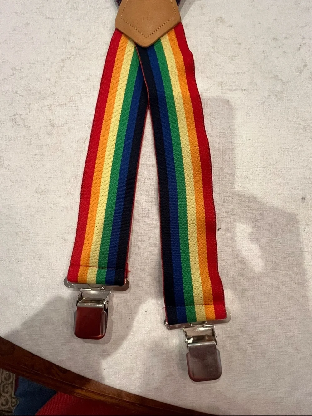 Vintage Striped Rainbow wide Suspenders. Adjustable. So cool! - Picture 2 of 7